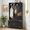 Black, variant on CANVORA 38" Rustic Farmhouse Hall Tree with Bench, 7 Hanging Hooks, Shoe Storage, 2 Open Cubbies, Adjustable Shelf & Sliding Barn Door, White and Brown