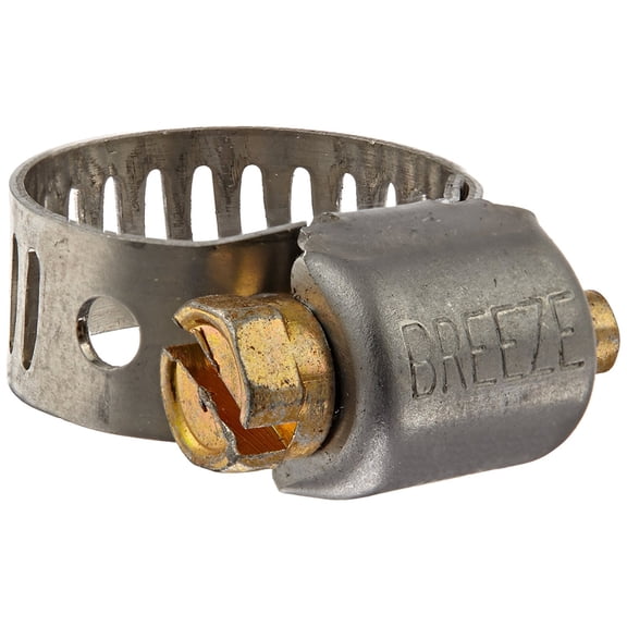 Breeze Miniature Stainless Steel Hose Clamp, Worm-Drive, SAE Size 4, 7/32" to 5/8" Dia, 5/16" Bandwidth (Pack of 10)