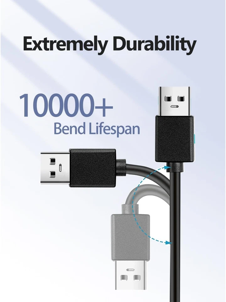 CRESTIN- Micro Usb 3.0 Cable 1 Ft, Type A Male To B, For External Hard...