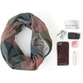 thumbnail image 3 of StylesILove Winter Plaid Infinity Scarf with Hidden Zipper Pocket Fashion Travel Scarf for Women and Men (Green + Pink), 3 of 7