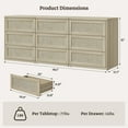 thumbnail image 4 of SICOTAS 103.4" Wide 12 Drawer Modular Rattan Dresser,Extra Long Dresser with Rattan Chric & Pop-up Drawers for Bedroom Living Room, Sand Oak, 4 of 12