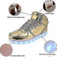 thumbnail image 2 of Women's Men's Led Lights Up Trainers High Top Flashing Trainers Usb Charging Lace Up Couples Shoes Tw, 2 of 5