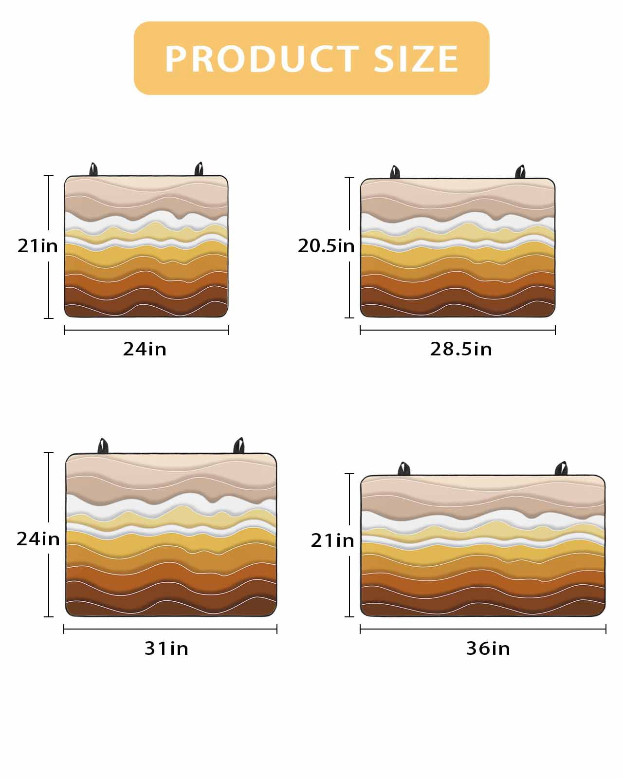 nqOlkjepod Large Induction Cooktop Protector Mat 36"x21", Burnt Orange Ombre Stripe Stove Top Covers for Electric Stove, Abstract Summer Beach Coastal Stove Burner Cover Mats, Glass Top Stove Cover