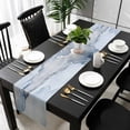 thumbnail image 3 of Marble Blue Table Runner 90 Inches Long, Modern Abstract Ink Painting Luxury Kitchen Coffee Dining Table Decoration for Home Party Birthday Wedding Home Decor 13x90 Inches, 3 of 8