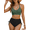 Green+Black, variant on Bathing Suits for Women High Waisted Bikini Sets Two Piece Swimsuits Color Block Bikini Swimwear