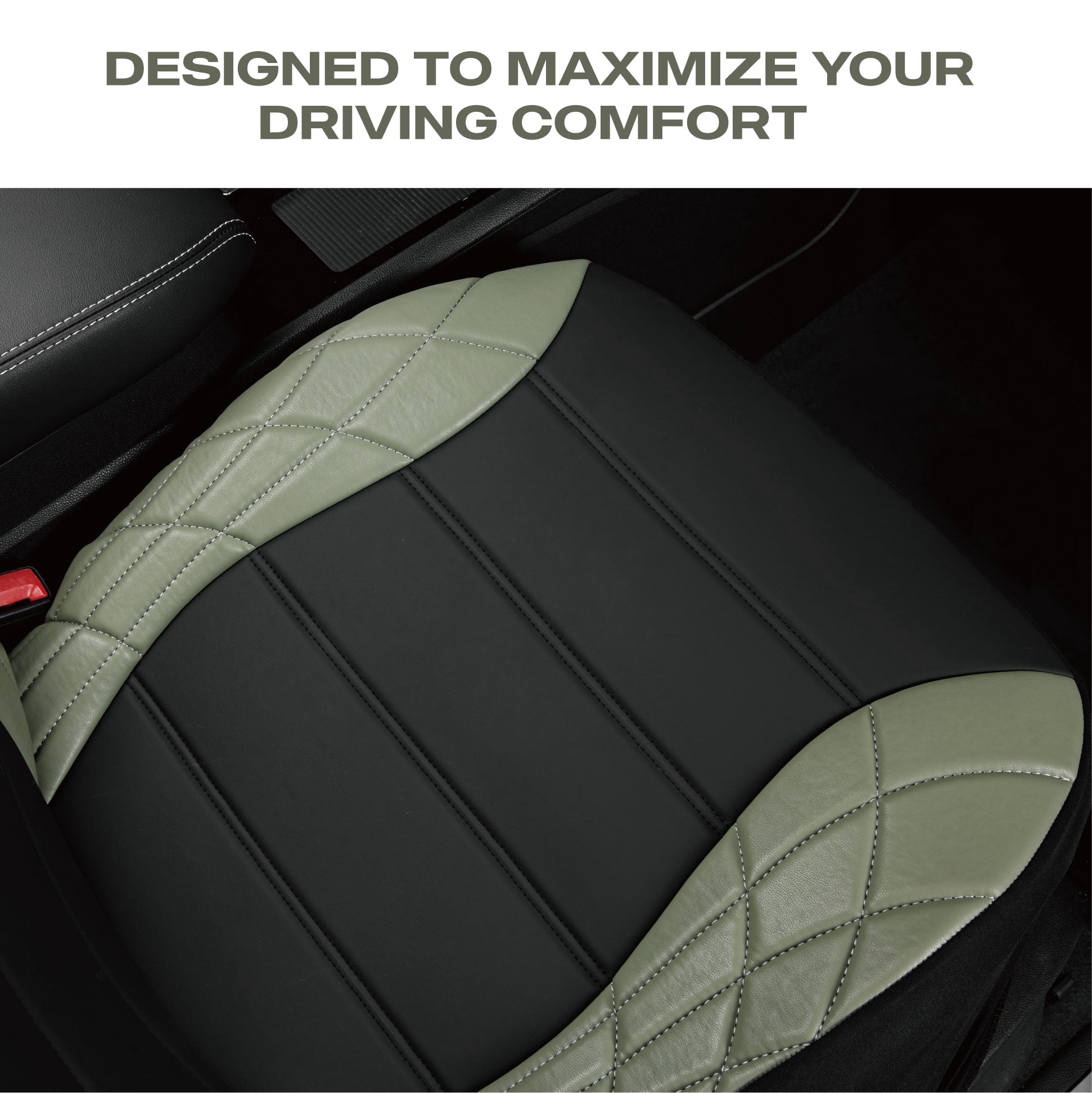 Auto Drive 2-Piece Premium Sierra Luxury Soft Leather Seat Covers - Universal Fit, 25SC25
