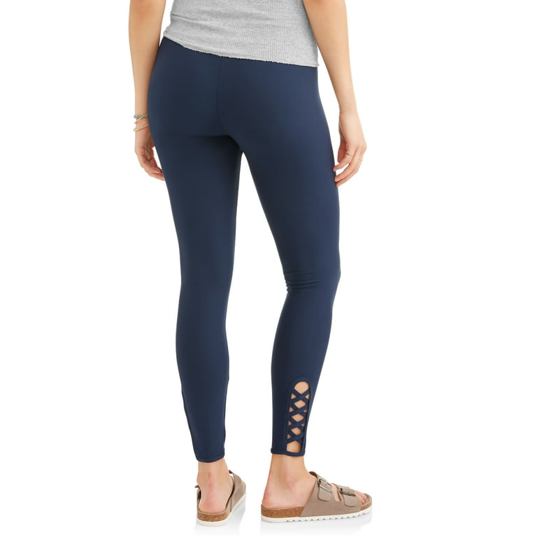 FASHQUE - Ankle length leggings with criss cross pattern at the ankle -  P009 SALE