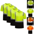 thumbnail image 1 of Penkiiy Camisetas de alta visibilidad 4PCS, Camisetas de seguridad para hombres y mujeres, Camiseta transpirable de manga corta reflectante con bolsillo para trabajos de construcción, 1 of 9