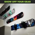 thumbnail image 4 of HIDEit Mounts HBoard - Horizontal Snowboard Wall Mount Clips - American Company - Black Steel and Rubber-Dipped Horizontal Snowboard Display Wall Mount, 4 of 6