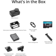 DJI Osmo Action 4-4K Action Camera with Extreme Battery, 128GB MicroSD Card, Protective Frame, Curve Adhesive Base, Mini Extension Rod, Adapter Mount, Locking Screw