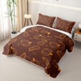 thumbnail image 3 of Feelyou Hippie Autumn Pumpkin Quilt Full, Cute Love Heart Full Bedspread Sets, Brown Orange, 3 Pieces, 1 Comforter and 2 Pillowcases, 3 of 7