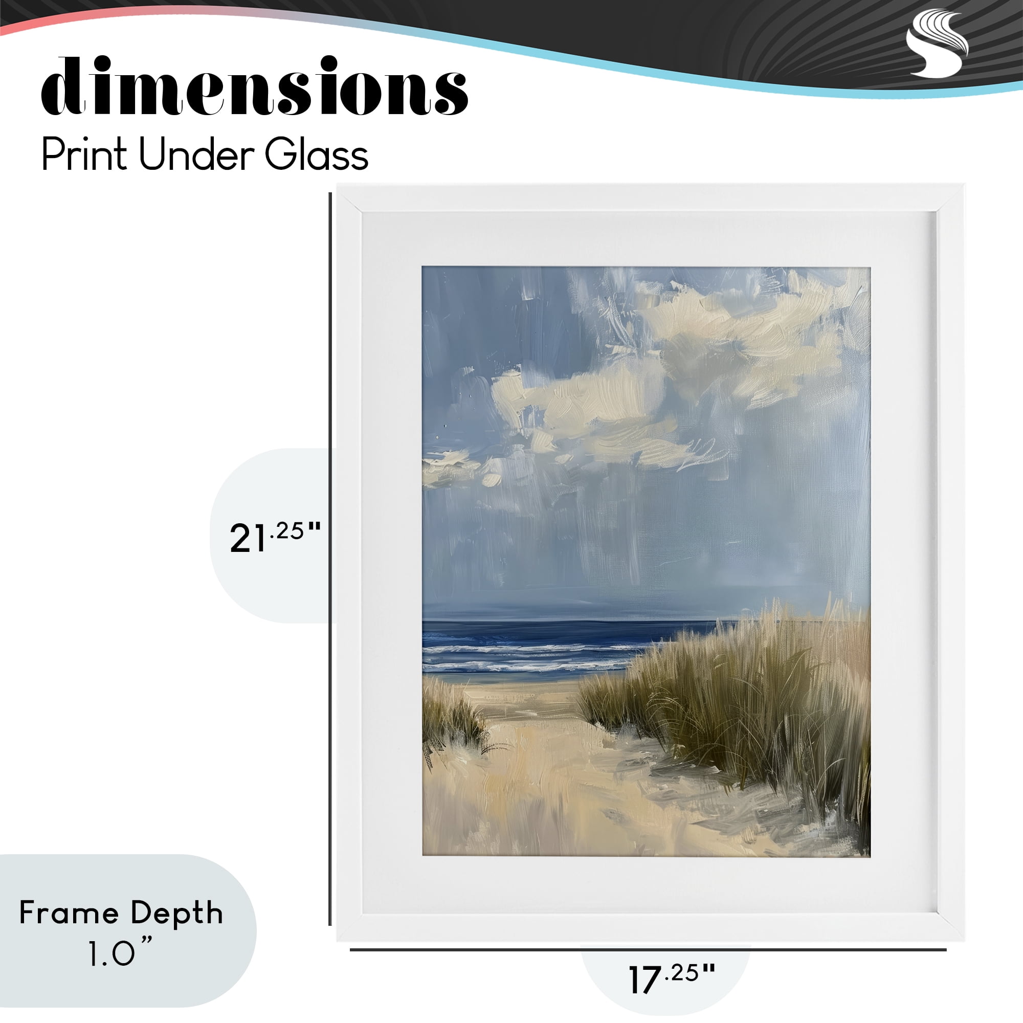 Stupell Industries In The Dunes By The Sea White Framed Print Under Glass, design by Petal Prints Design
