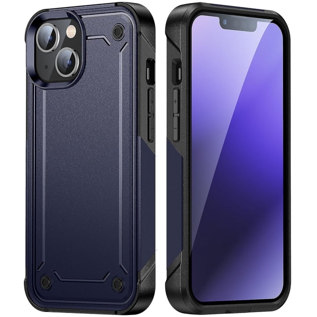 Funda para iPhone 14, doble capa de protección, a prueba de golpes, protección para pantalla y cámara.