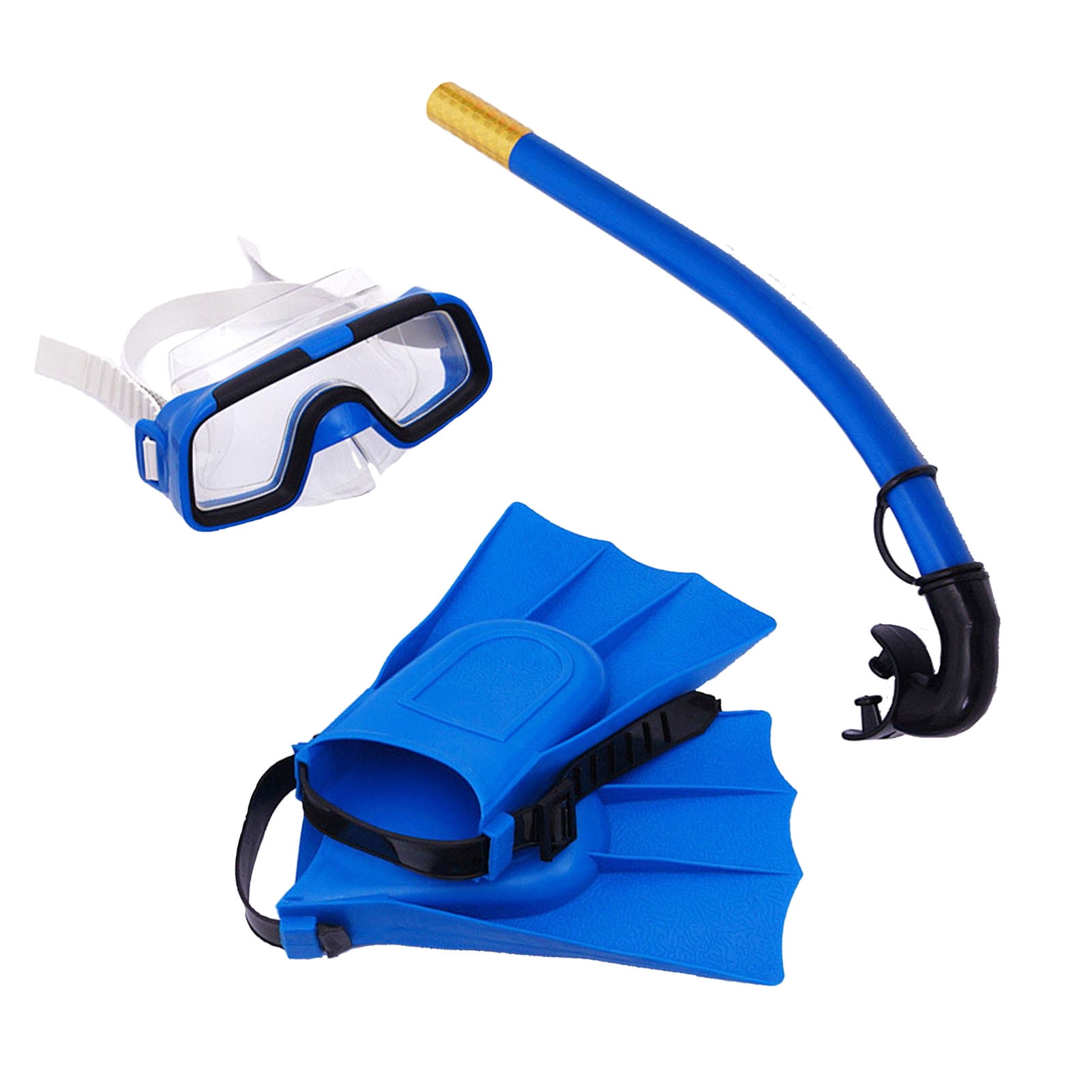 Mask & Snorkel Scuba Eyeglasses Set 4Color Children Kids Swimming Diving Fins 