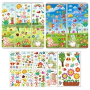 WEPRO Spring Window Clings Hello Spring Stickers 115pcs Flowers Butterfly Bees Birds Double Sided Window Decals For Spring School Home Office Accessories Party Supplies Gifts 9 Sheets