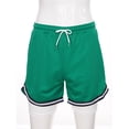 thumbnail image 3 of Xnihocha Kids Boys Drawstring Elastic Waistband Training Running Cycling Shorts Built-in Leggings Green XS, 3 of 7