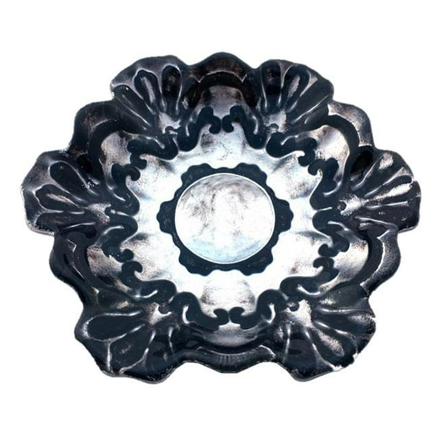 Assiette en Dentelle 6.5 Po. Noir Argent - Ensemble de 4