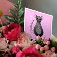 thumbnail image 3 of 3drose, Cute Grey Rat Pink Star Background, 12 Greeting Cards with Envelopes, 3 of 7