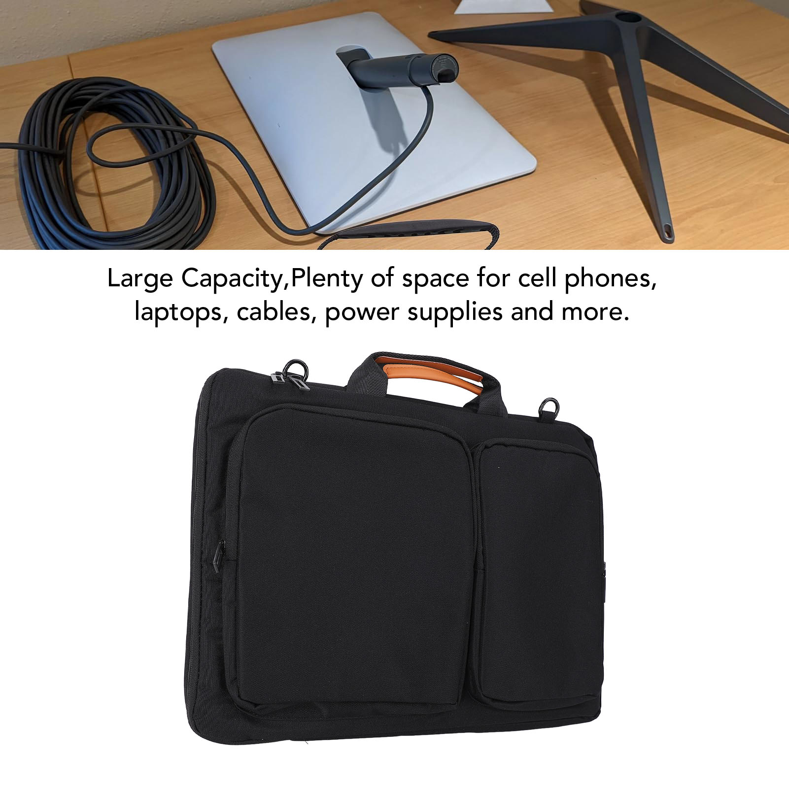 Riousery 15.6 Inch Large Capacity Waterproof Shockproof Laptop Bag with Sturdy Handle for Business and Travel
