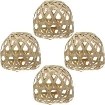HIBIBUD 4 Pcs Bamboo Lampshade Pendant Light Replacement Ceiling Fan Covers Woven Lights
