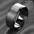 thumbnail image 4 of Tungsten Rings for Men Wedding Bands for Him 8mm Black Brushed Titanium Color, 4 of 5