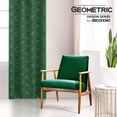 thumbnail image 3 of Cortinas opacas Deconovo con estampado geométrico de líneas, aislantes térmicos, con ojales, color bosque oscuro/línea geométrica, 132 x 243 cm, para el hogar, 3 of 8
