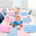 thumbnail image 6 of 100Pack Pre Rolled Gender Reveal Cutlery Set with Napkins, Pink & Blue Disposable Plastic Silverware for Baby Shower, Birthday Party, Boy or Girl Reveal Party, Pre Wrapped Utensils Tableware, 6 of 6