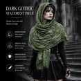 thumbnail image 5 of Green Medieval Renaissance Shawl Scarf Cape Halloween Shawl Cotton And Linen Wrap Wasteland Hooded Shawl Cowl Scarf Renaissance Shaman Costume One Size, 5 of 9