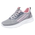 thumbnail image 2 of Women's Platforms Knit Slip On Sneakers Lace up Wide Toe Box Casual Running Shoes Breathable Non Slip Athletic Shoes, 2 of 5