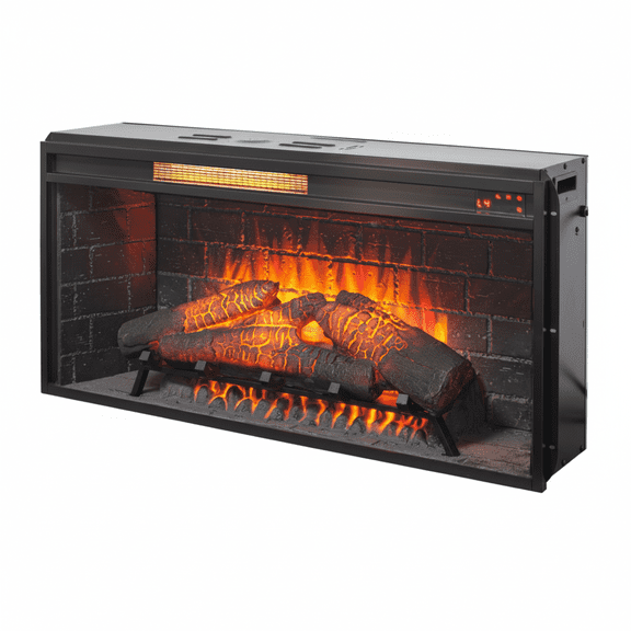 36 Inch Infrared Electric Fireplace Heater with Removable Trim Kit Insert - Antique Black Electric Fireplace for Indoor Use
