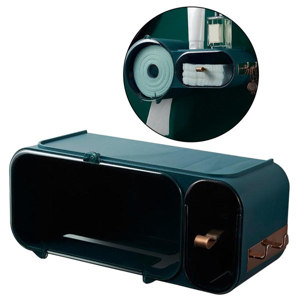 Portarrollos de papel higiénico Adhesivo Montaje en pared Caja de almacenamiento de pañuelos faciales Dispensador de toallas de papel con , Verde 1 BLESIY soporte de papel de seda para montaje en pared