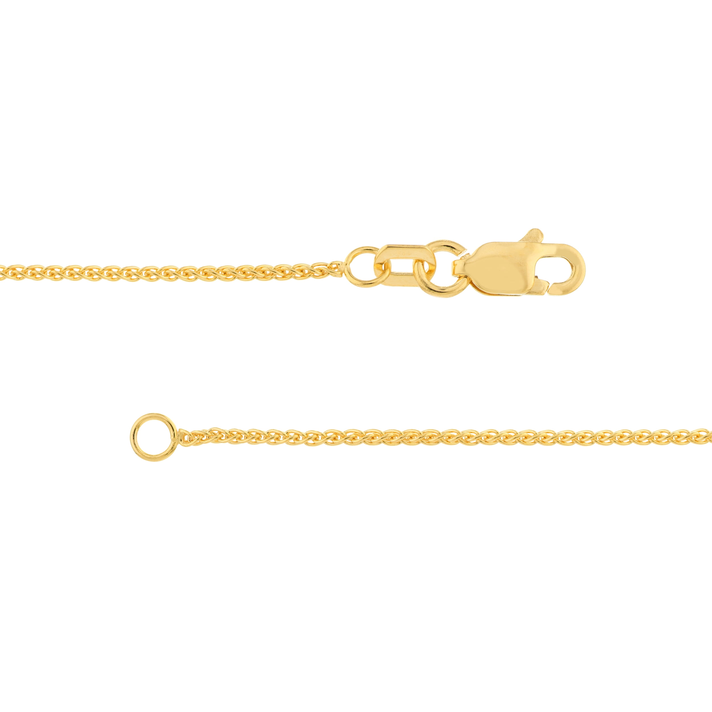 14K Yellow Gold Women's 30" 1.05mm Round Wheat Chain Necklace