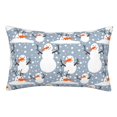 thumbnail image 1 of Balery Happy Snowmen Snowfall Funda de Cojín Estampada, Regalos para Mujeres, Regalos de Amor para Ella, Regalos para Novia o Esposa, Funda de Almohada-14"x20", 1 of 6