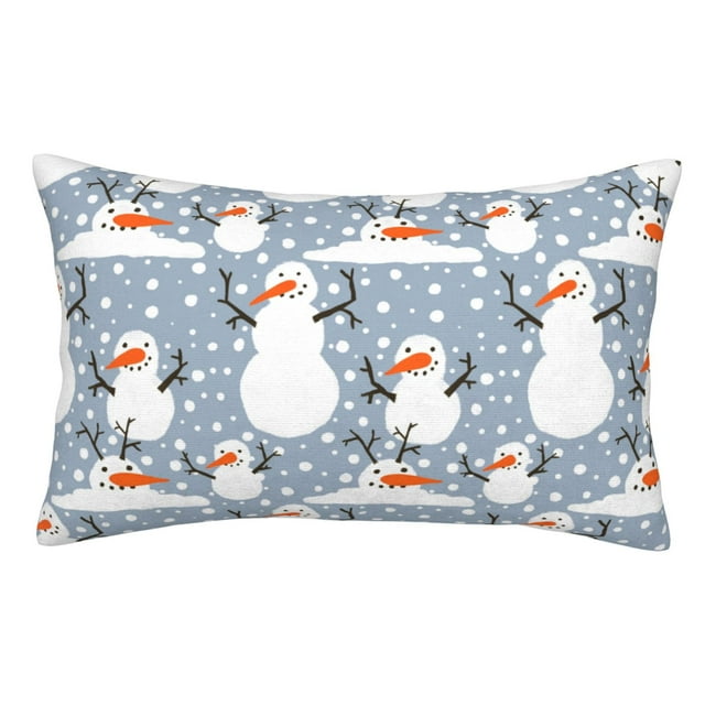 Balery Happy Snowmen Snowfall Funda de Cojín Estampada, Regalos para Mujeres, Regalos de Amor para Ella, Regalos para Novia o Esposa, Funda de Almohada-14"x20"