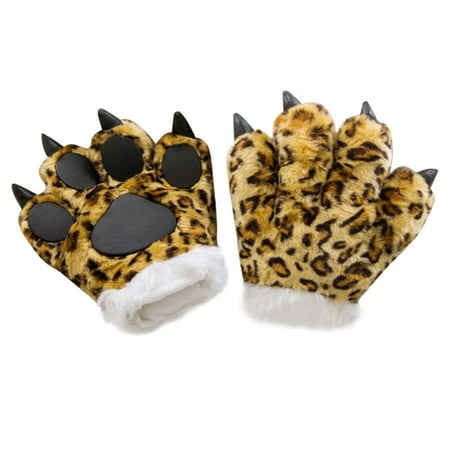 

1pc Simulation Animal Palm Plush Toy Creative Children Glove Toy Hair Band Game Prop Toy Lovely Animal Palm Shape Toy Cartoon Animal Palm Glove Toy for Kids Playing Leopard Grain Style