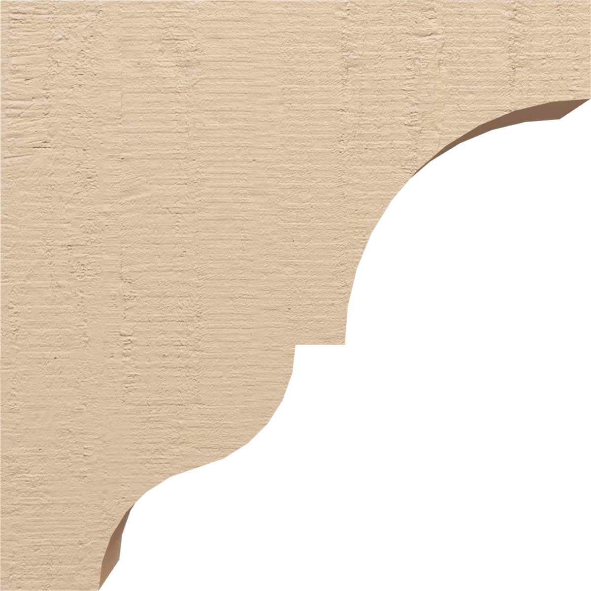 6"W x 24"D x 24"H Thin Asheboro Rough Cedar Woodgrain TimberThane Corbel, Primed Tan