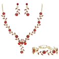 thumbnail image 1 of Cheapark Valentines Day Jewelry Set Necklace & Bracelet & Earrings Romantic Gift Gift Set for Her Sparkling Cubic Zirconia Heart Pr esent, 1 of 6