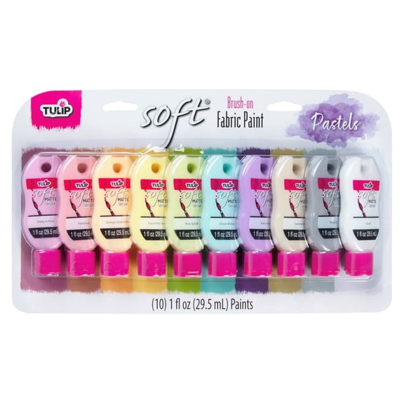 Tulip Soft Brush-On Pastels Matte Finish Fabric Paints 1 fl. oz. 10 Pack