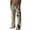 Khaki, variant on WREESH Men's Summer Beach Pants Cotton Linen Wide Leg Pants Printed Drawstring Sports Pants Casual Pants Green