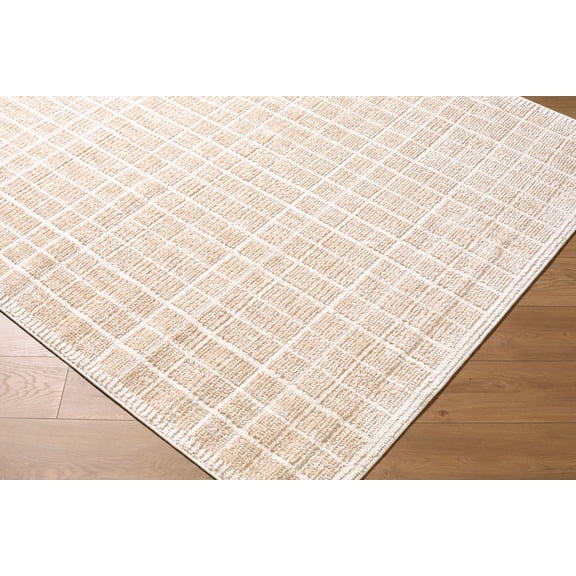 Hauteloom Karman Living Room, Bedroom Area Rug - Contemporary - Beige, Cream, Ivory - 2' x 2'11"