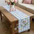 thumbnail image 6 of Easter Rabbits Table Runner 72 Inches Long for Kitchen Dining, Spring Eggs Tulips Daisy Wreath Bunny Blue Plaid Dresser Scarf Farmhouse, Dining Table Decorations for Wedding/Parties, 13 x 72 In, 6 of 8