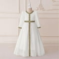 thumbnail image 2 of Tqyyweavej Girls Abaya Prayer Dresses Middle East Muslim Dress Long Sleeve Dubai Robe Ramadan Eid Kaftan for 4-8 Years, 2 of 8