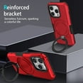 thumbnail image 6 of 3-in-1 [Magnetic+Kickstand+Ring Holder] for iPhone 16 Pro Case with Stand Ring Holder,Compatible with MagSafe, Military Shockproof Protective Kickstand Phone Case iPhone 16 Pro Cover,Red, 6 of 13