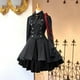 thumbnail image 5 of Vestido Lolita gótico vintage 2022 con volantes, lazo, botones, cordones, largo hasta la rodilla, manga larga, dulce, disfraz de cosplay, 5 of 5