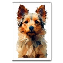 Australian Terrier Dog Art Canvas, Pet Wall, Polygon Art Print on Canvas Canvas, large wall art, bathroom wall art, Ready to Hang,Living Room,Bedroom & Office