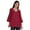 Dark Crimson Pink, variant on Moomaya Bell Sleeve Cotton Tunic For Womens V-neck Plain Summer Schiffli Top