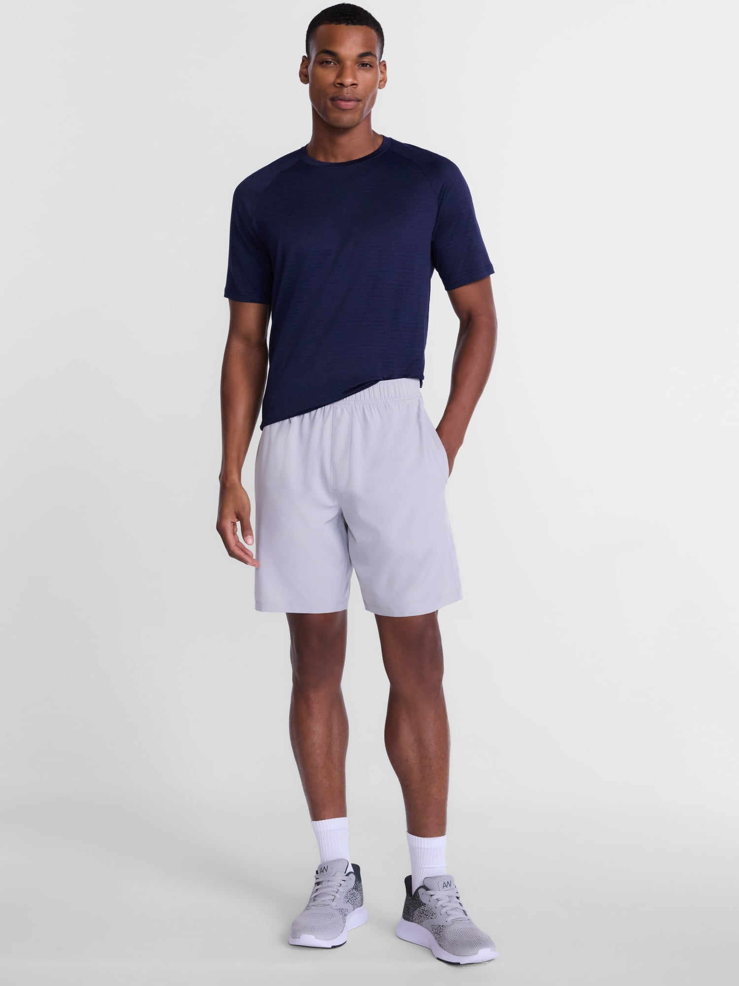 Athletic Works Men's and Big Men's Woven Running Shorts, 8" Inseams, Sizes XS-5XB