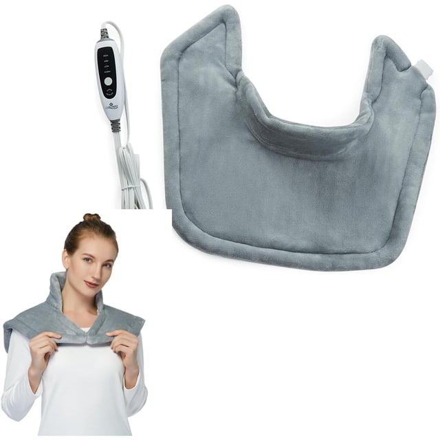 QinaQin 22x19-Inch Weighted Electric Heating Pad Fast Heating for Neck and Shoulders Pain Relief and Deep Pressure Therapy
