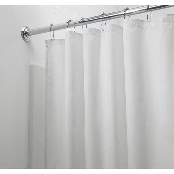 AUQ Mold & Mildew Resistant Fabric Shower Curtain Liner Waterproof for Bathroom Home Decor Easy Install Machine Washable Durable Accessory - White