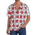 thumbnail image 7 of Lsque Sweet Red Fruit print Men's Cuban Collar Short Sleeve Shirt Summer Beachwear Casual Button Down Fashionable Vacation Leisure Shirt-Large, 7 of 7